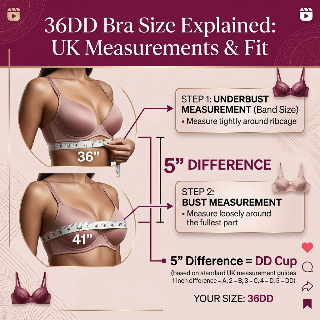 36DD Bra Size Explained: UK Measurements, Fit & Sister Sizes